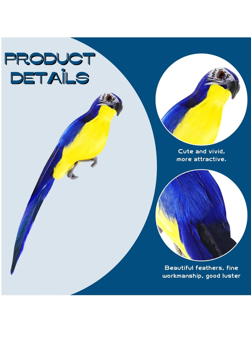 Decorative Artificial Birds Set of 6 Feathered Parrot Figures for Jungle Garden Home Craft Ornamentation - Image 4