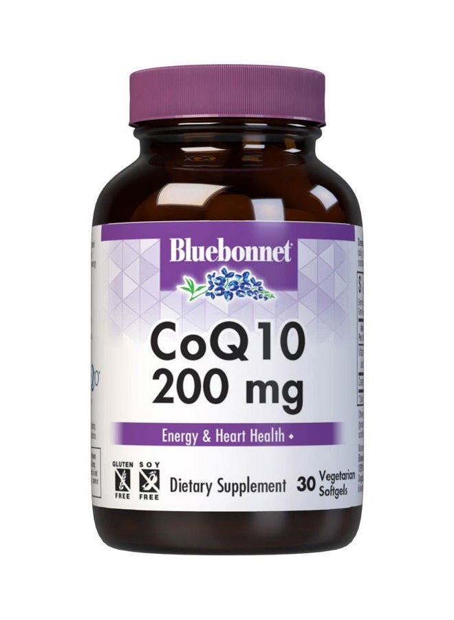 Bluebonnet CoQ-10 Vegetarian Softgels, 200 mg, 30 Count - Image 1