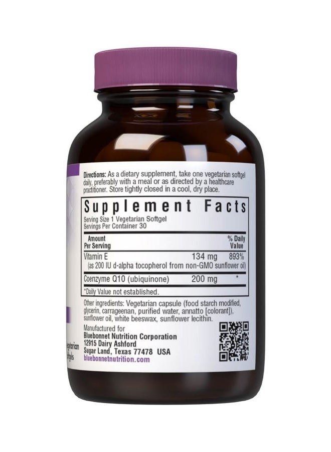 Bluebonnet CoQ-10 Vegetarian Softgels, 200 mg, 30 Count - Image 2