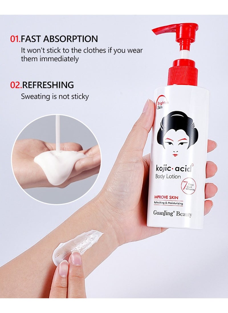 GuanJing Beauty Kojic Acid Body Lotion Improve Skin - 230ml  - Image 3