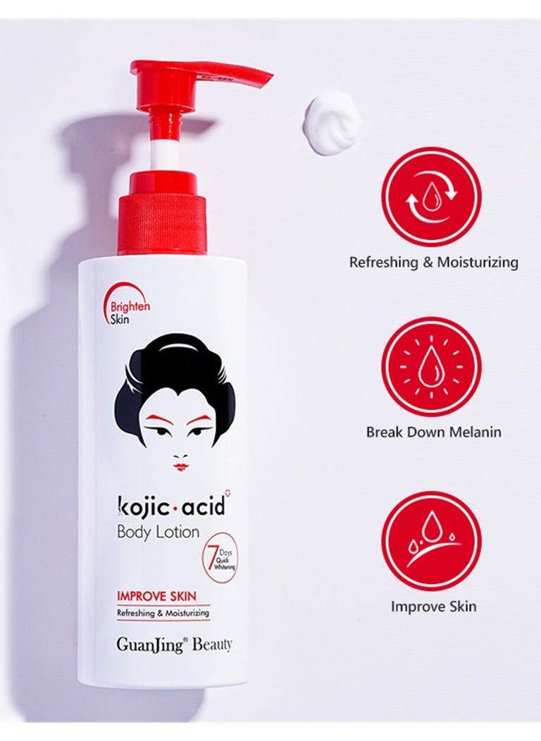 GuanJing Beauty Kojic Acid Body Lotion Improve Skin - 230ml  - Image 4