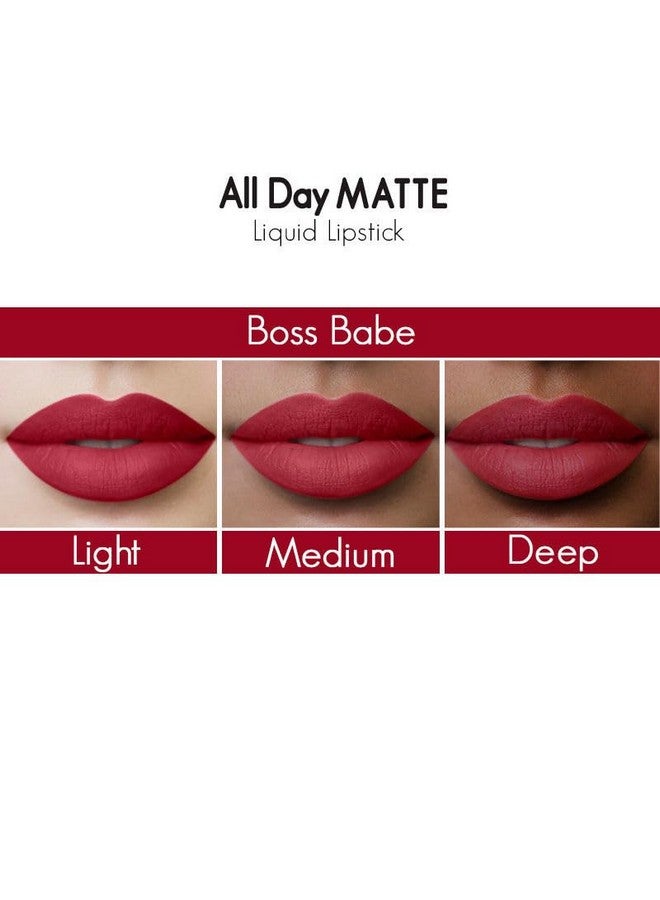 Nykaa All Day Matte Waterproof, Transfer Proof, Mask Proof, 12H Liquid Lipstick - Boss Babe - Image 5