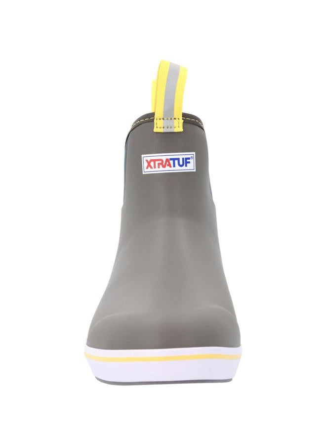 Xtratuf Men's 6 Inch Ankle Deck Boot Gray/Yellow 13 - Image 4