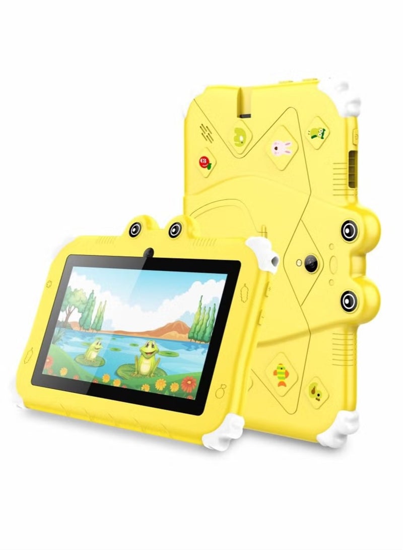 Oteeto Tab 6 Kids Tablet 7 Inch 4GB RAM 128GB ROM 3500mAh Yellow