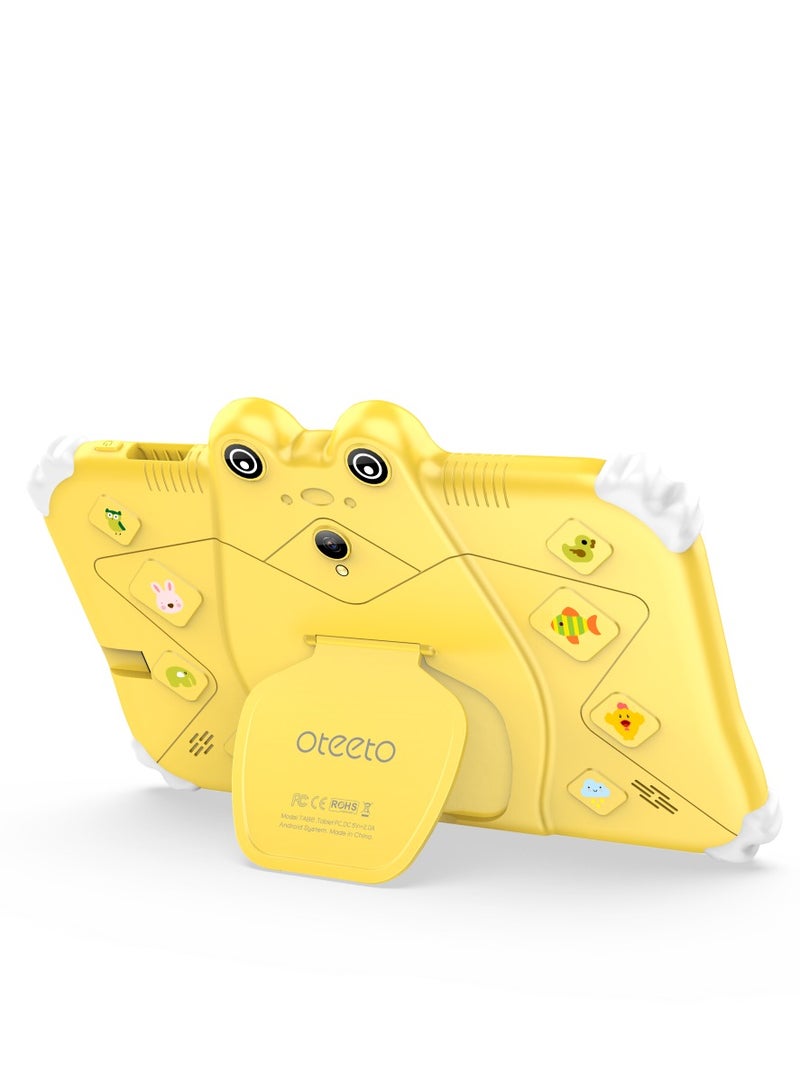 Oteeto Tab 6 Kids Tablet 7 Inch 4GB RAM 128GB ROM 3500mAh Yellow