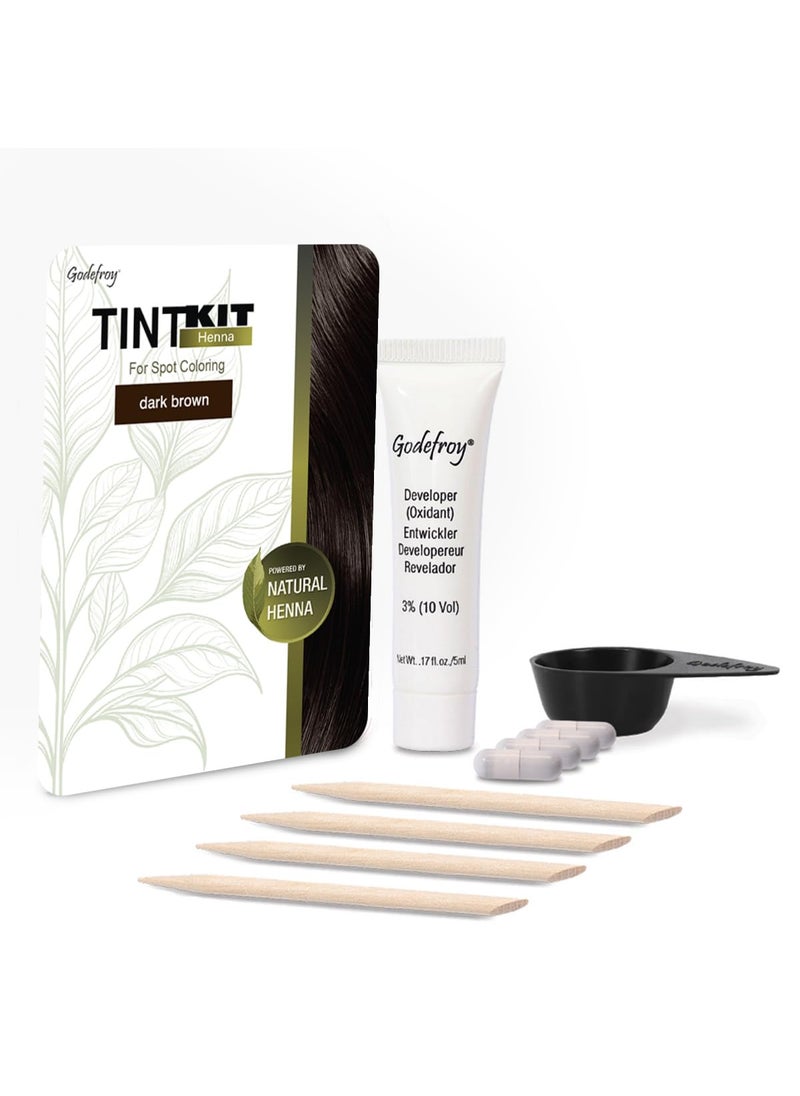 Godefroy Godefroy Powered by Henna  Tint Kit 4 Applications  Dark Brown  Spot Hair Color Powered by Natural Henna 