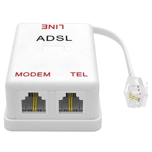 NECABLES DSL Filter Splitter for Phone Line and Modem 6 Inductors Version RJ11 6P2C 1 Male to 2 Females White - Image 2