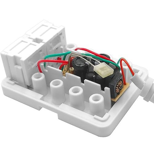 NECABLES DSL Filter Splitter for Phone Line and Modem 6 Inductors Version RJ11 6P2C 1 Male to 2 Females White - Image 3