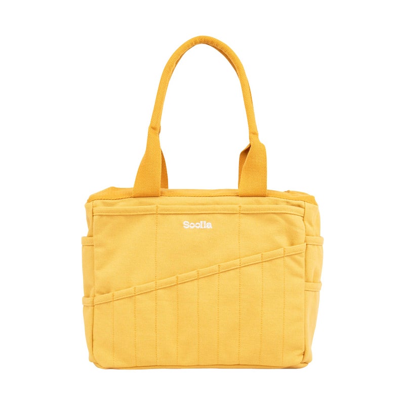 Soolla Studio Bag: Pottery Tool Bag, Art Supply Storage, Knitting Yarn Organizer, Crochet Projects, & Washable Craft Tote, 30 Pockets, 25+ Canvas Colors, Student Artist Gift (Sunset Mustard) - Image 1