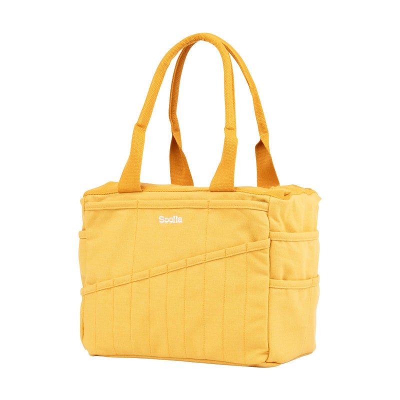 Soolla Studio Bag: Pottery Tool Bag, Art Supply Storage, Knitting Yarn Organizer, Crochet Projects, & Washable Craft Tote, 30 Pockets, 25+ Canvas Colors, Student Artist Gift (Sunset Mustard) - Image 3