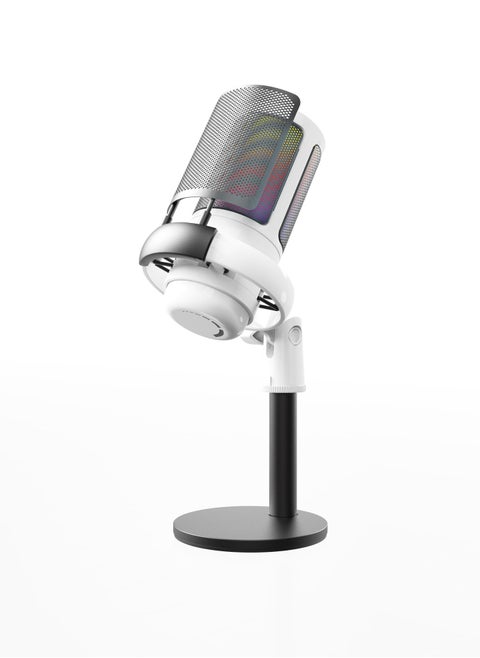 USB Condenser Gaming Microphone Kit for PC, PS4, PS5, Plug and Play, 192kHZ Cardioid Pickup with Mute Button and Volume Control for Streaming, YouTube, Twitch, Discord, ME6S White