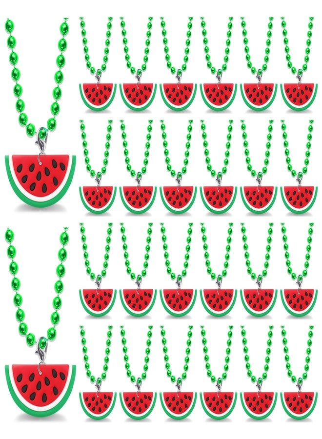 CiciBear 24 Pack Watermelon Necklace Party Favors with Mardi Gras Beads for Guests, Watermelon Themed Party, Baby Shower, School Party, Kids Birthday - Image 1