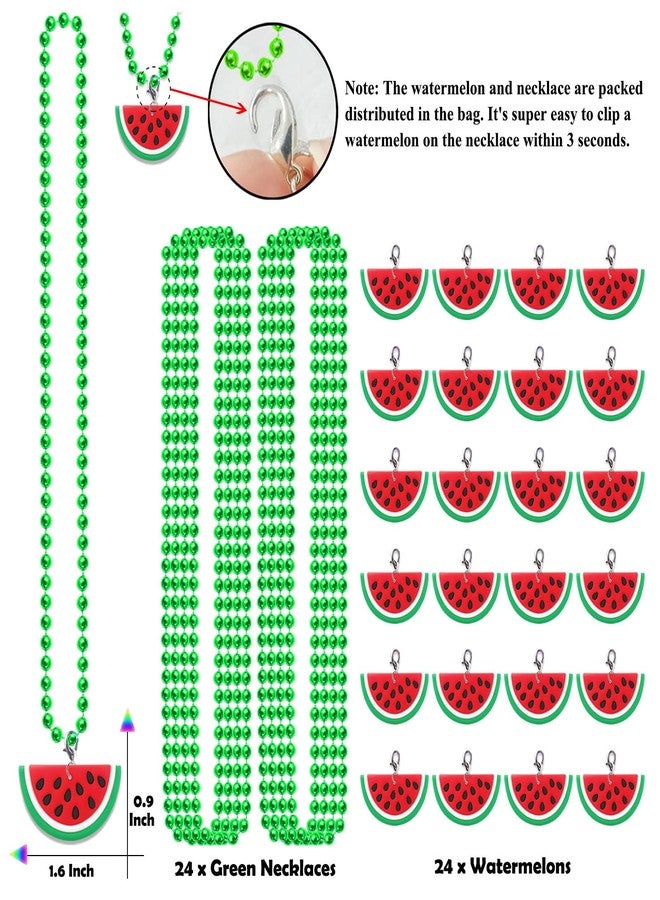 CiciBear 24 Pack Watermelon Necklace Party Favors with Mardi Gras Beads for Guests, Watermelon Themed Party, Baby Shower, School Party, Kids Birthday - Image 2