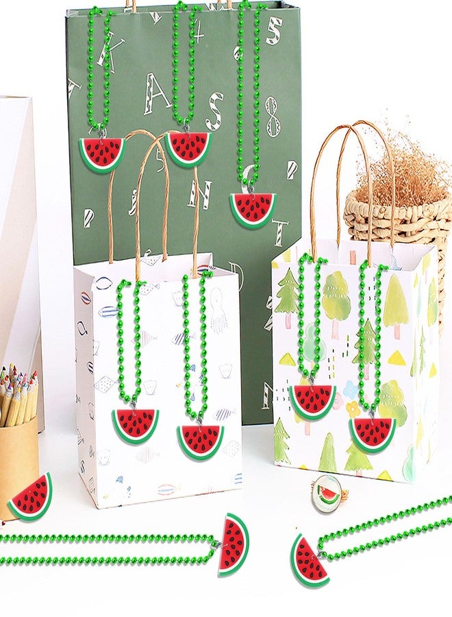 CiciBear 24 Pack Watermelon Necklace Party Favors with Mardi Gras Beads for Guests, Watermelon Themed Party, Baby Shower, School Party, Kids Birthday - Image 3
