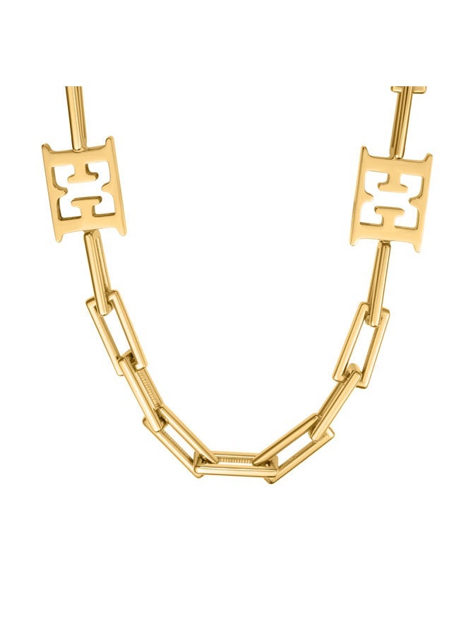 ESCADA Margaretha Link Chain Necklace with Four Iconic Logo Charms Timeless Elegance and Statement Piece - Image 1