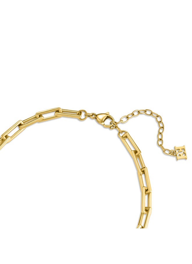 ESCADA Margaretha Link Chain Necklace with Four Iconic Logo Charms Timeless Elegance and Statement Piece - Image 3