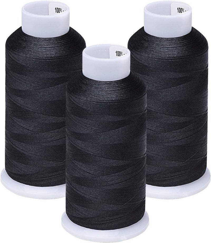 simthread 60WT Bobbin Fill Thread Machine Embroidery Thread (Black 900) - Image 1