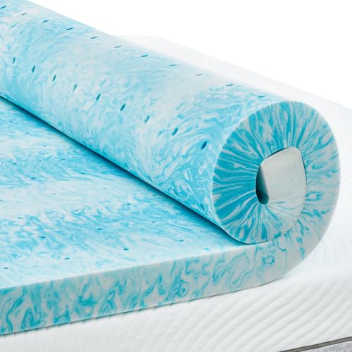 PERLECARE 3 Inch Full Memory Foam Mattress Topper Cooling Gel Infused Mattress Pad Ventilated Bed Topper Full Size CertiPURUS Certified