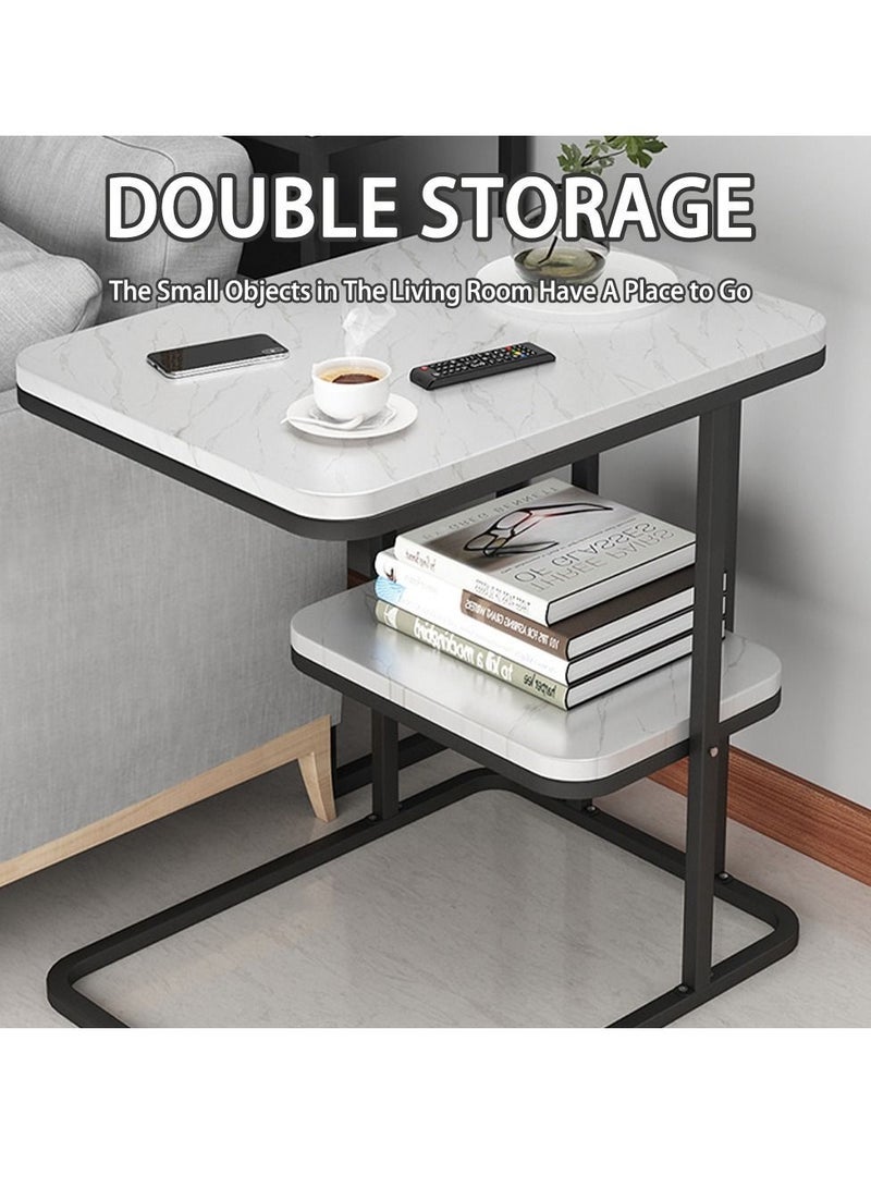 Captaintech Modern Minimalist Sofa Side Table, Home Living Room Small Coffee Table, Multifunctional Small Square Table - Image 4