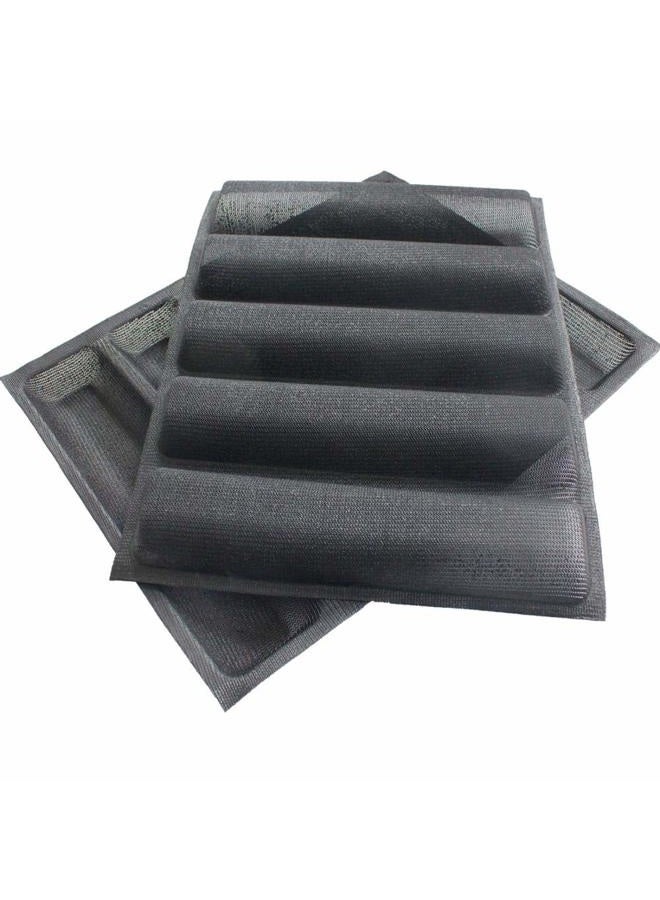 FETESUR Silicone Perforated Baking Forms Sandwich Mould French Baguette Bread Pan Dog Food Mat 5 Loaf Non-Stick Baking Liners - Image 3