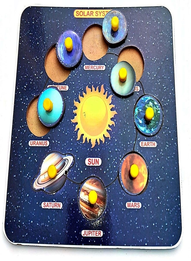EL SMO Wooden Solar System Puzzle, Educational Learning Tray, Solar System Puzzle Board for Pre-School Kids - Image 4