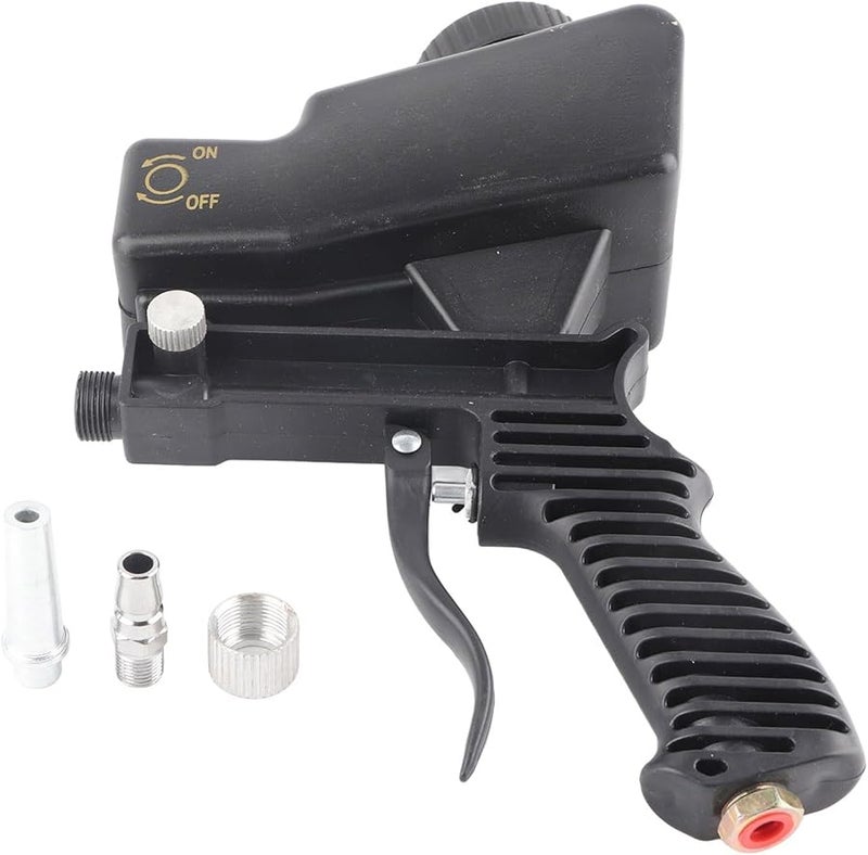 FTVOGUE Black Gravity Feed Sandblaster Gun Pneumatic Blasting Kit for Paint Rust Removal Metal Surface - Image 2