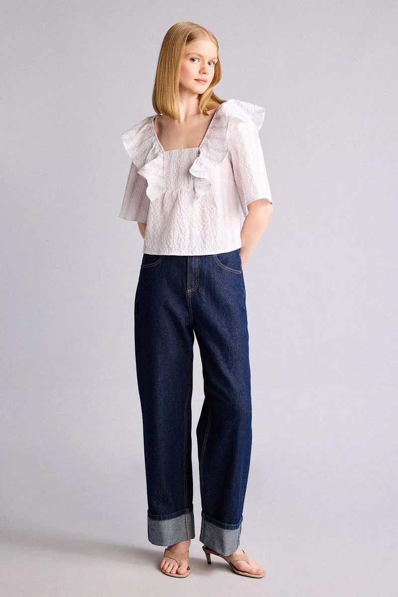 ديفاكتو Regular Fit Short Sleeve Blouse