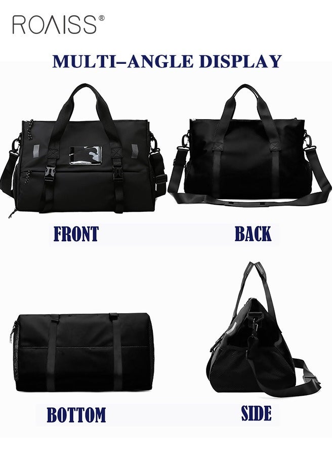 roaiss Large Capacity Travel Fitness Bag Independent Shoe Compartment Dry Wet Separation Sports Bag Adjustable And Detachable Shoulder Strap Luggage Bag  - Image 5