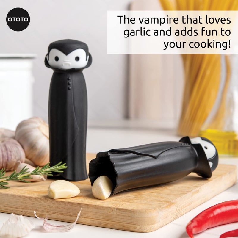 OTOTO Drac N' Roll Vampire Garlic Roller, Silicone Garlic Peeler Tube, Silicone Tube Roller for Halloween - Kitchen Gadget for Garlic, Garlic Tube, Garlic Crusher - Image 4