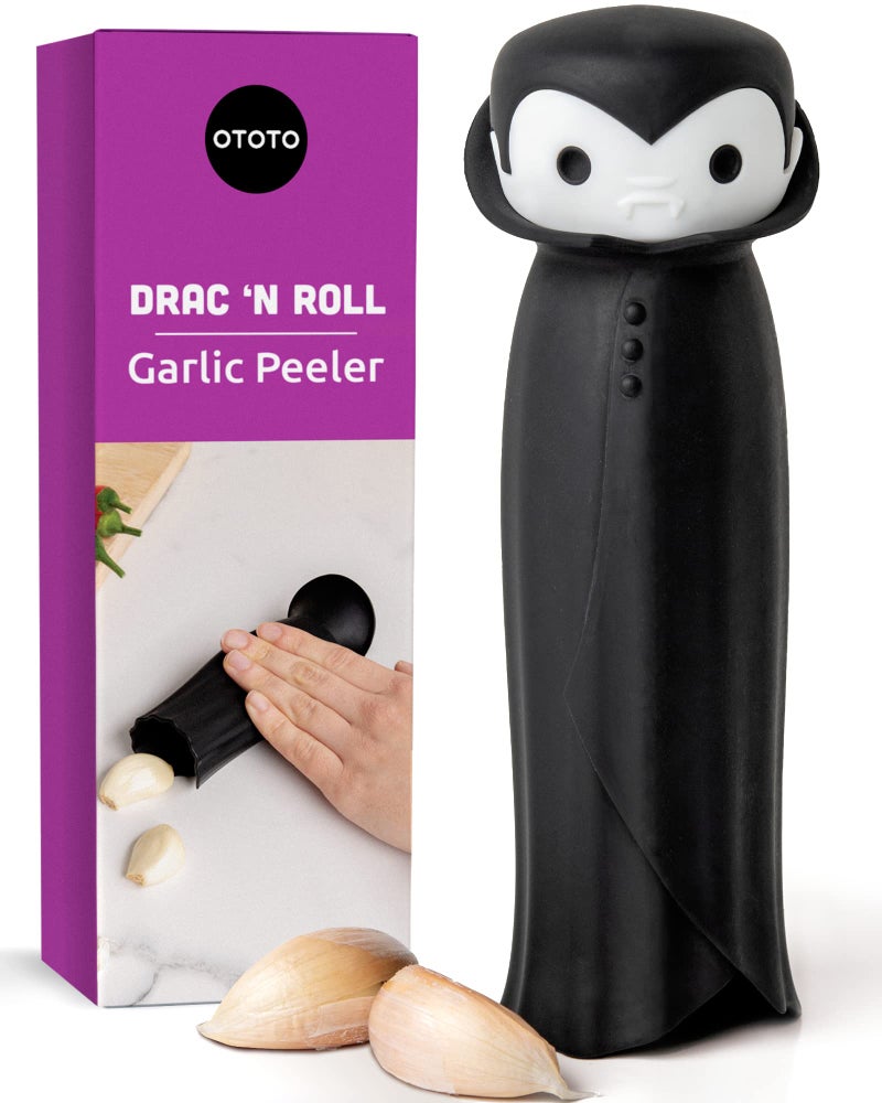 OTOTO Drac N' Roll Vampire Garlic Roller, Silicone Garlic Peeler Tube, Silicone Tube Roller for Halloween - Kitchen Gadget for Garlic, Garlic Tube, Garlic Crusher - Image 1