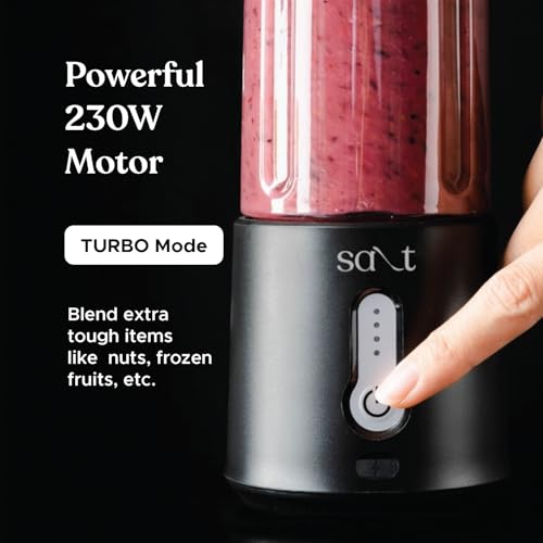 Salt PureBlend Pro Portable Blender for Smoothies, Protein Shakes, Crushing Ice | 4000 mAh Battery, USB-C Port | 230W Motor with Turbo Mode | 500ml (Black) - Image 2