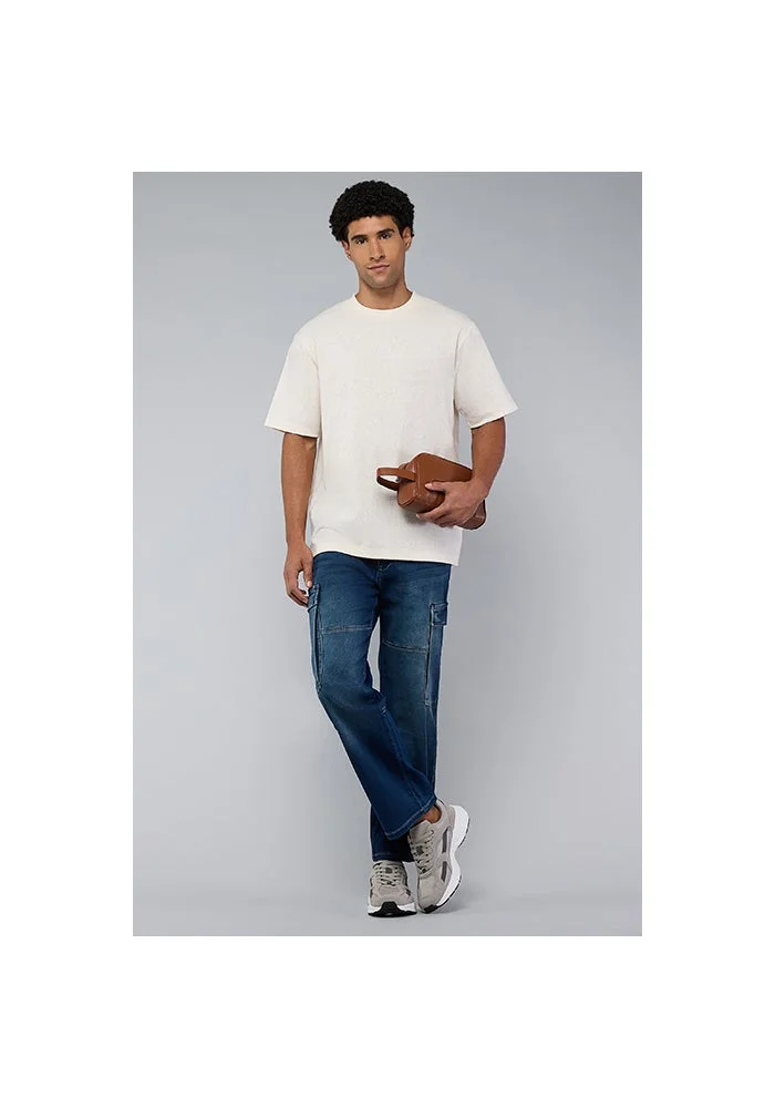 R&b Textured T-Shirt with Crew Neck and Short Sleeves