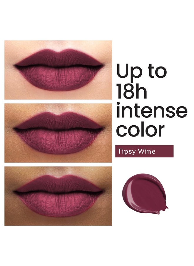 Color Cupid Color Cupid Matte Intense Color 18-Hour Stay Liquid Lipstick | Infused with Hyaluronic Acid & Ceramide | Transfer Proof & Kiss Proof| Forever Love - Tipsy Wine | 4 ml  - Image 3