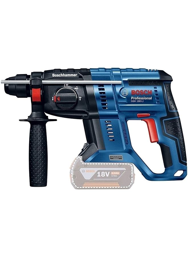 بوش مطرقة دوارة لاسلكية Gbh 180 مع SDS Plus مطرقة دوارة لاسلكية قوية في متناول اليد نظام تأثير قوي مع مطرقة 2.0 J 3 أوضاع للاستخدام المتنوع جهد البطارية 18.0 فولت - Image 2