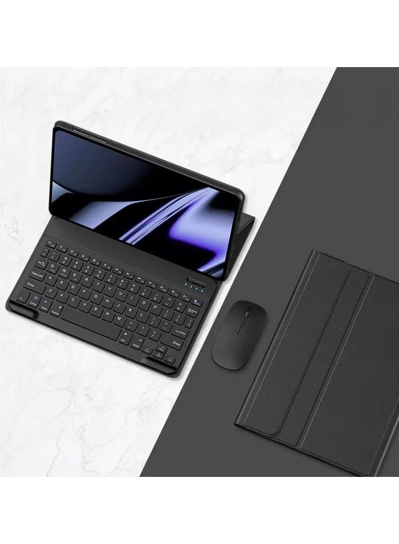 Bluetooth Keyboard for Oppo Pad Neo 11.4 Inch (2024),Magnetic Bluetooth Removable Tablet Leather Case,Folding Multi-View Bracket Cover with Keyboard  Mouse  Tempered Film - Image 1