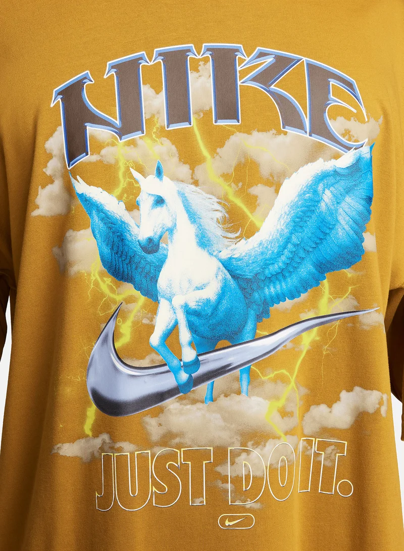 Nike  Logo Crew Neck Oversized T-Shirt for Men | Best Price UAE