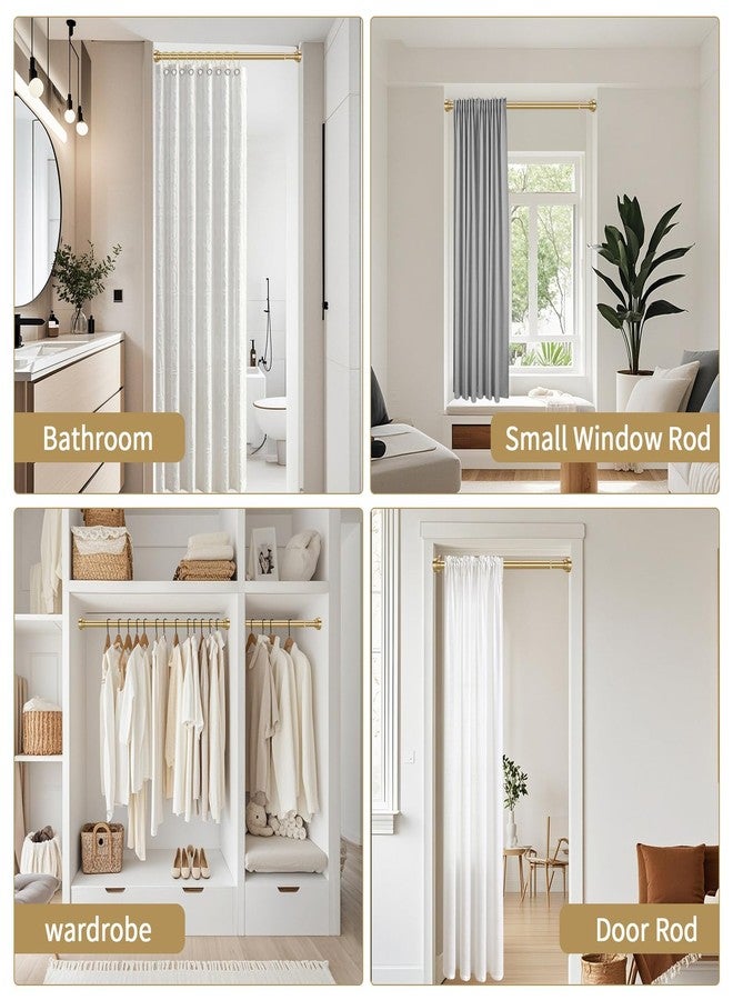 YNL Tension Shower Curtain Rod 34-66 Inch, Adjustable Spring Tension Curtain Rod No Drilling, Non-Slip, Never Rust, Stainless Steel, for Small Window Laundry Door Entryway, Gold - Image 5