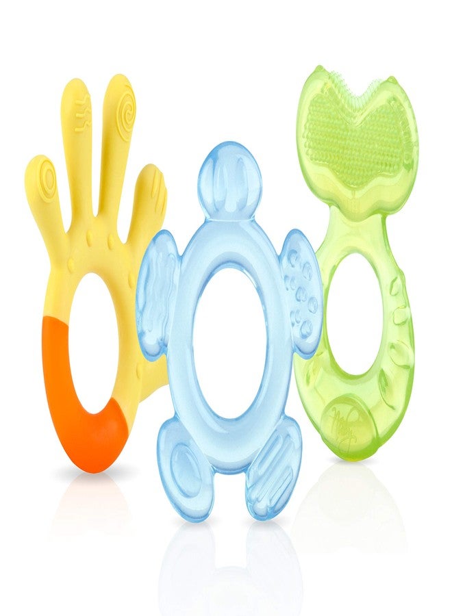 Nuby Three Step Teether Set | 3 Pack | 3m+ | Soft and Hard Teething Surfaces - Image 1