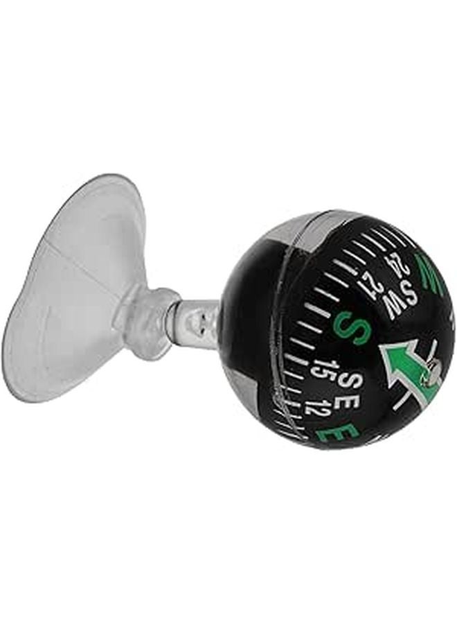 38mm Black Portable Vehicle Dash Compass with Suction Cup for Cars Boats Outdoor Navigation - Image 1