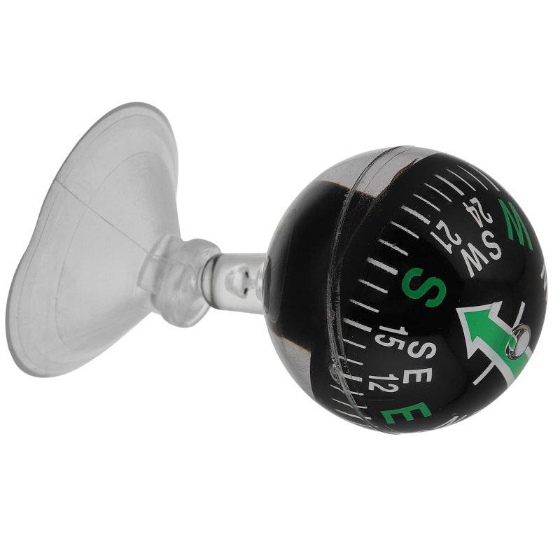 38mm Black Portable Vehicle Dash Compass with Suction Cup for Cars Boats Outdoor Navigation - Image 2