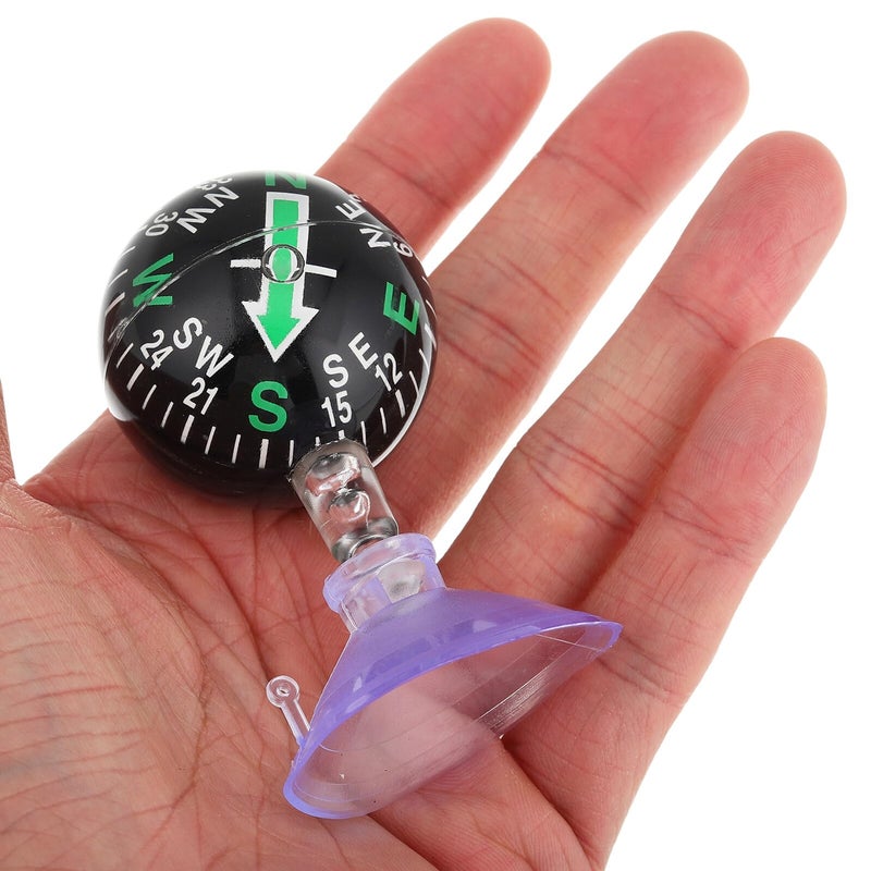 38mm Black Portable Vehicle Dash Compass with Suction Cup for Cars Boats Outdoor Navigation - Image 5