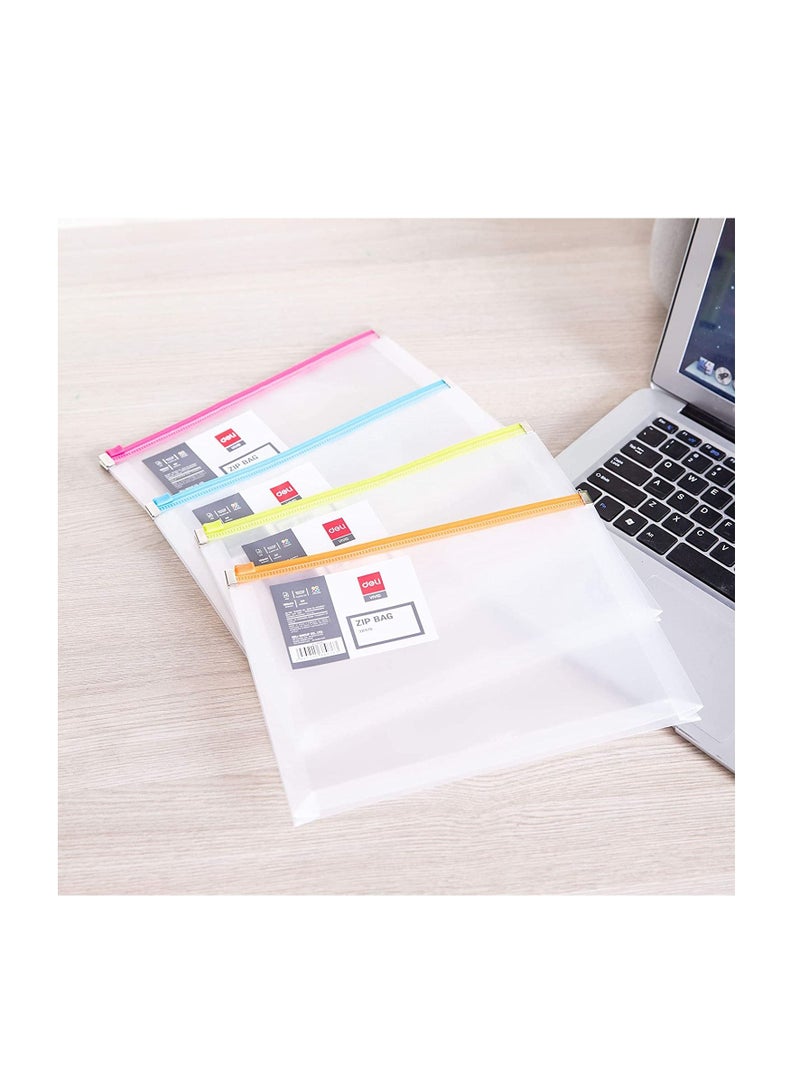 Deli 12-Piece Zipper Bag A5 Size Assorted Colours - Image 4