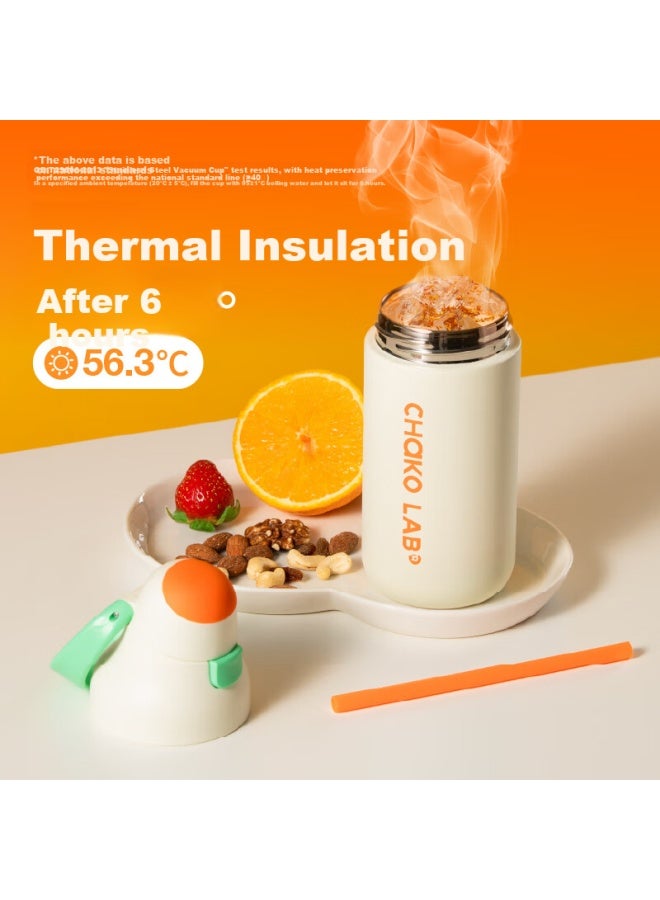 Chakolab Dual-drinking Children's Insulated Cup, Student Straw Cup, Large Capacity Sports Water Bottle, Portable Office Cup, Stylish Kaka Cup - Image 3