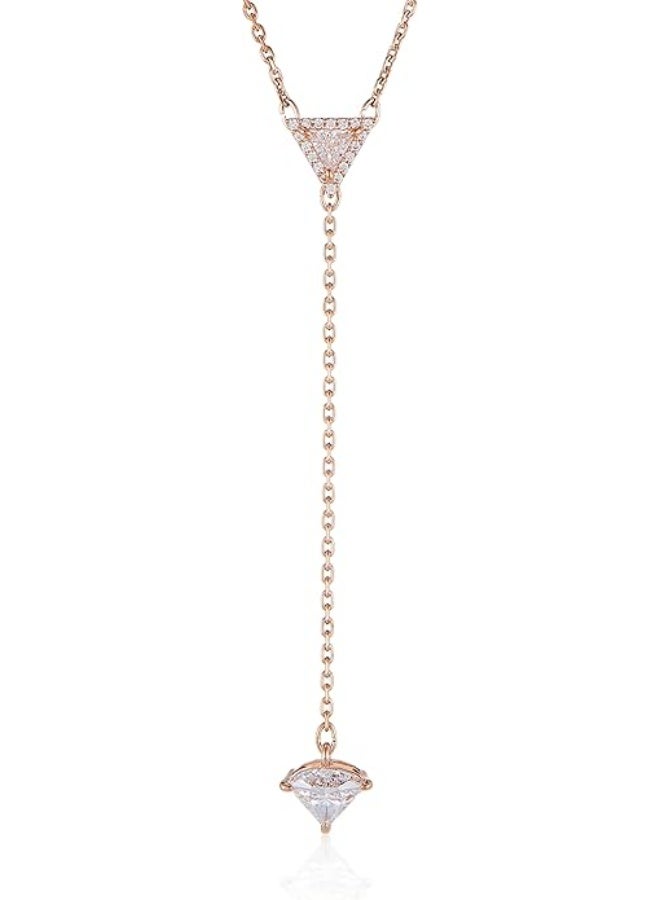 Swarovski Ortyx Y Necklace Rose Gold for Women with Pendant with White Zirconia Crystals - Image 2