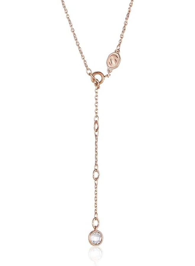 Swarovski Ortyx Y Necklace Rose Gold for Women with Pendant with White Zirconia Crystals - Image 3