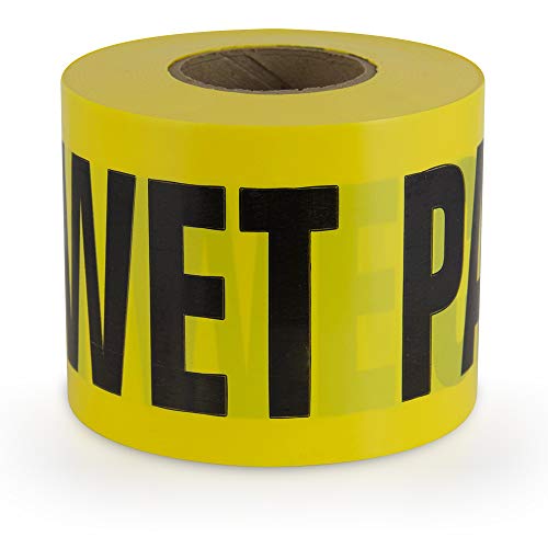 IPG Barricade Ribbon, WET PAINT, 3" x 300 ft, Yellow/Black, (Single Roll) (600WP 300) - Image 1