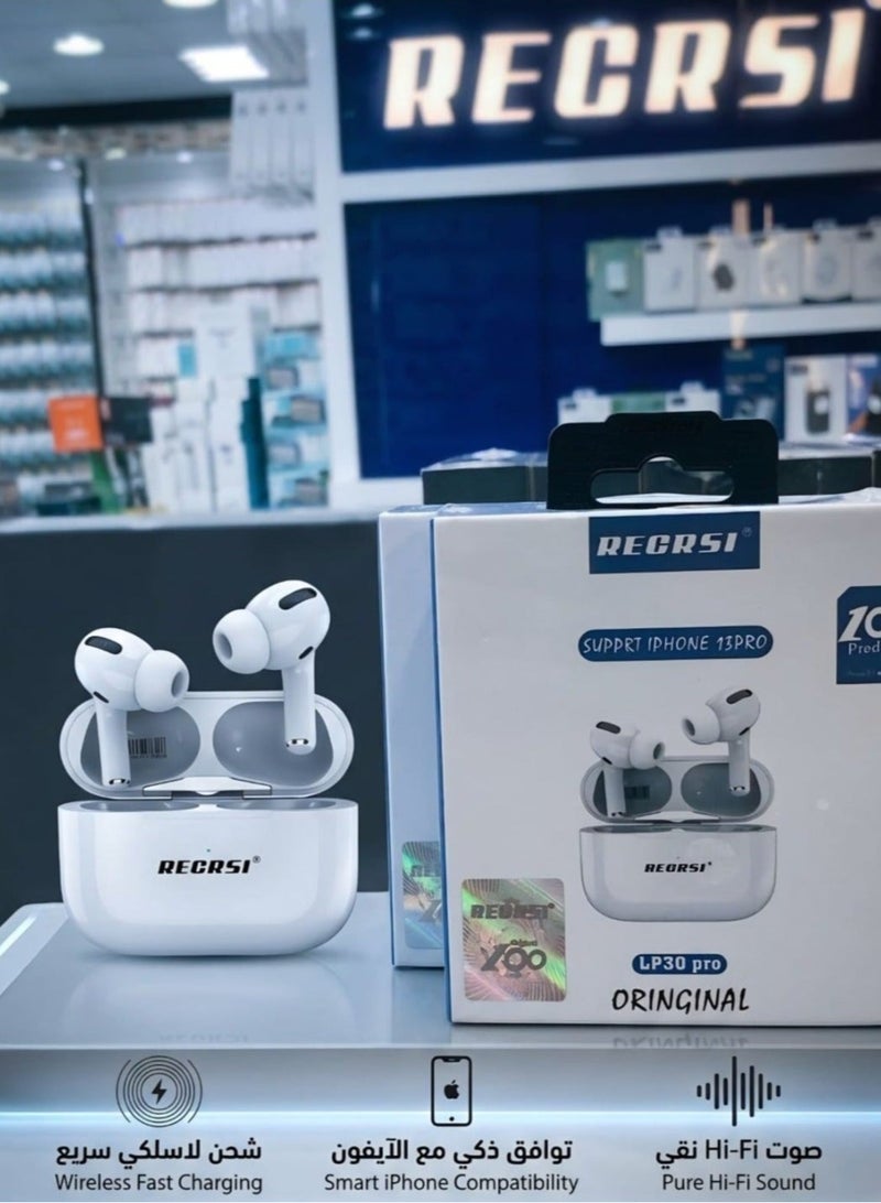ريكرسي سماعة بلوتوث RECRSI LP30 pro اللاسلكية - تدعم الشحن اللاسلكي السريع - صوت Hi-Fi نقي - توافق ذكي مع الآيفون - Image 2