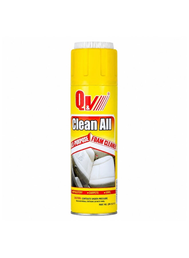 Multi Purpose Foam Cleaner Spray with Brush for Car Interior Upholstery Carpet Fabric Vinyl Dashboard Door Panels Leather Seat Cleaner Stain Remover Home Office Sofa Rug Shoe Cleaning Foam Aerosol Fresh Scent 650ml - Image 1