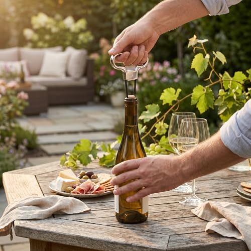 Decdeal Wine Opener TwoProng Wine Bottle Opener for Damaged Cork Old Wine Corkscrew Remover - Image 3