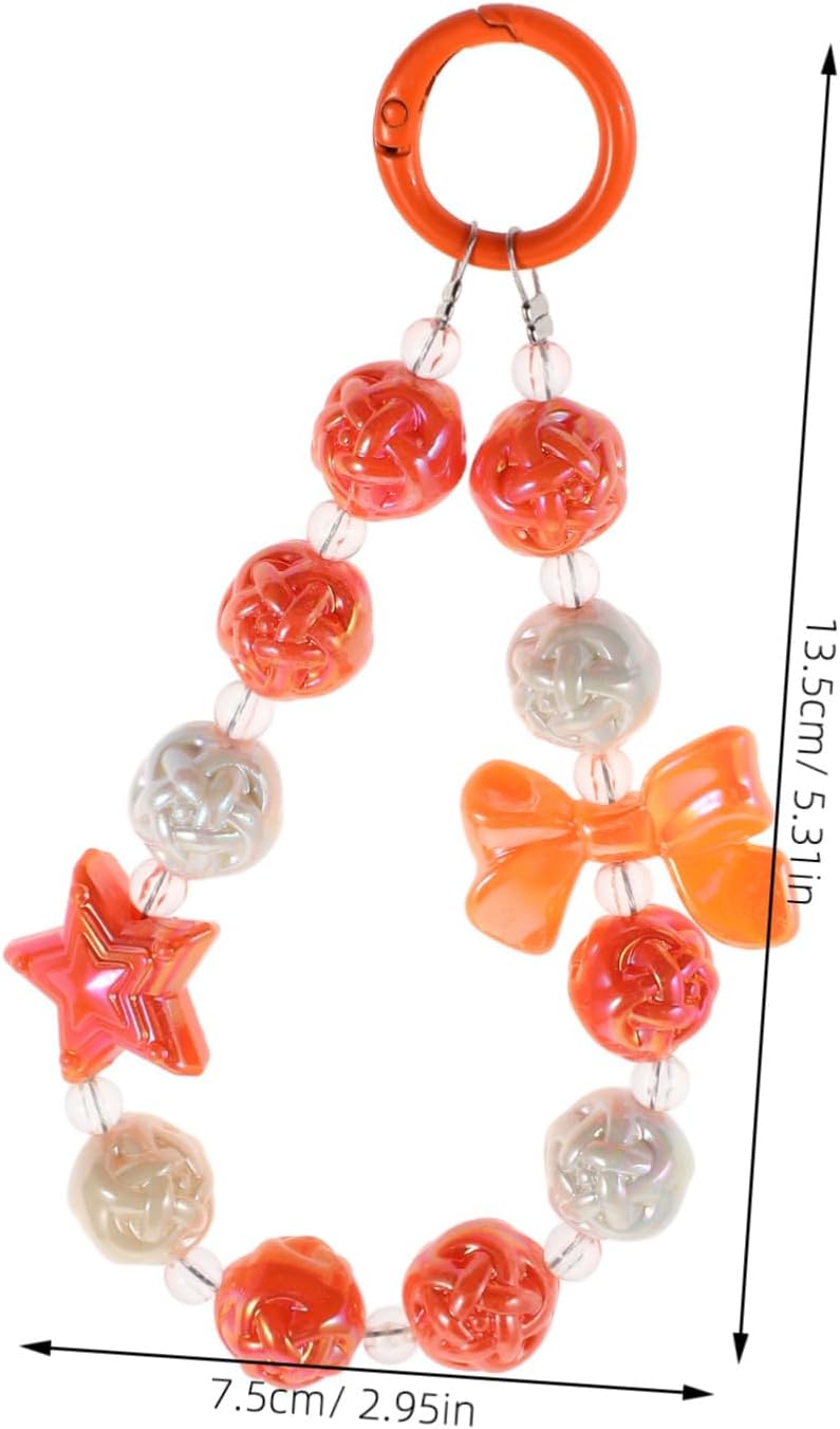 ABOOFAN Cute Beaded Phone Lanyard Strap Key Ring Pendant Dual Function Keychain and Phone Charm for Women and Girls Stylish Accessory for Everyday Use - Image 1